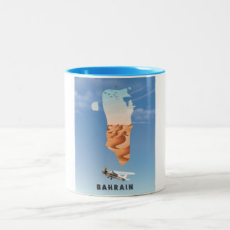 Bahrain Illustrated travel poster print. Two-Tone Coffee Mug