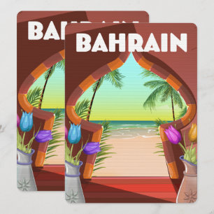 Bahrain palace travel poster