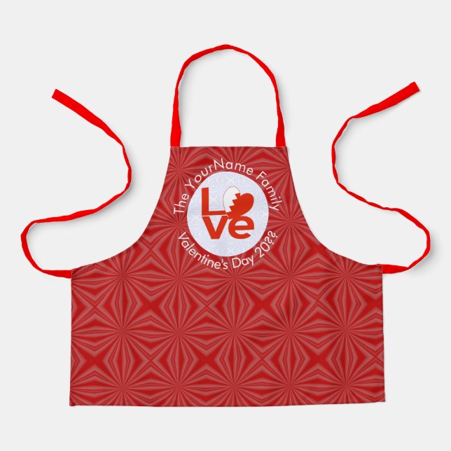 Bahrain Red LOVE Flag Personalised  Apron (Front)