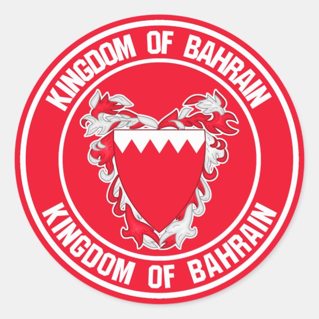 Bahrain Round Emblem Classic Round Sticker (Front)