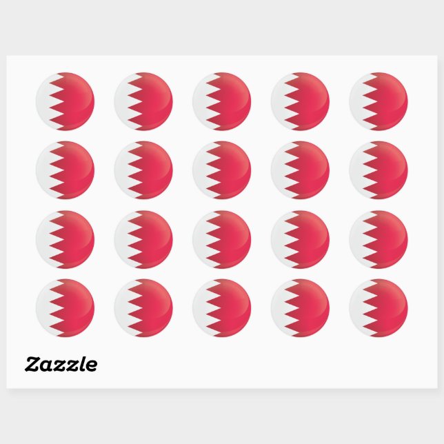 Bahrain  Round Icon Flag Classic Round Sticker (Sheet)