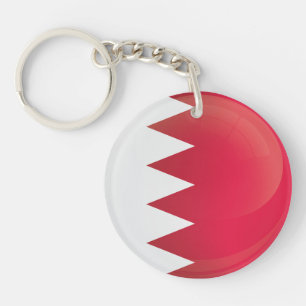 Bahrain  Round Icon Flag Key Ring