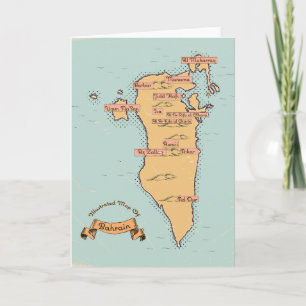 Bahrain Vintage travel map Holiday Card