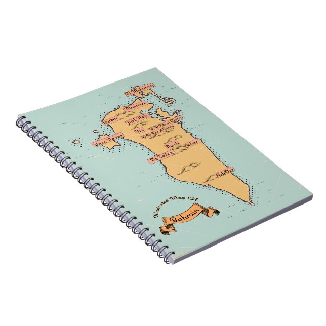 Bahrain Vintage travel map Notebook (Right Side)