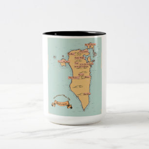 Bahrain Vintage travel map Two-Tone Coffee Mug