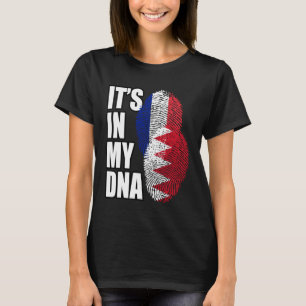 Bahraini And French Mix DNA Flag Heritage T-Shirt