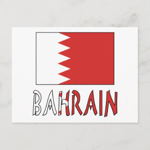 Bahraini Flag and Bahrain Postcard