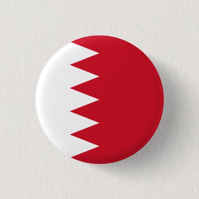 Bahraini Flag, Flag of Bahrain 3 Cm Round Badge (Front)