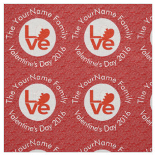 Bahraini Flag Heart LOVE Red Personalised Text Fabric