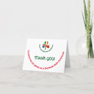Bahraini Irish American Shamrock Thank You Card