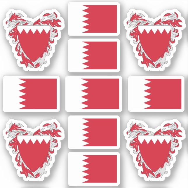 Bahraini national symbols /emblem and flag sticker (Front)