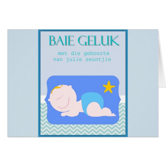 Baie geluk met die geboorte van julle seuntjie (Front Horizontal)