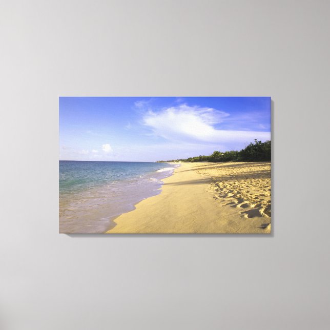 Baie Longue Long Bay beach, St. Martin, Canvas Print (Front)