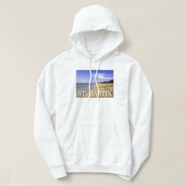Baie Longue Long Bay Beach, St. Martin Hoodie (Design Front)
