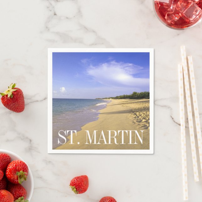 Baie Longue Long Bay Beach, St. Martin Napkin (Insitu)