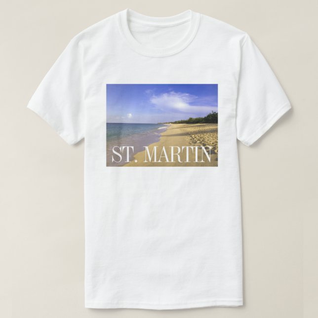 Baie Longue Long Bay Beach, St. Martin T-Shirt (Design Front)