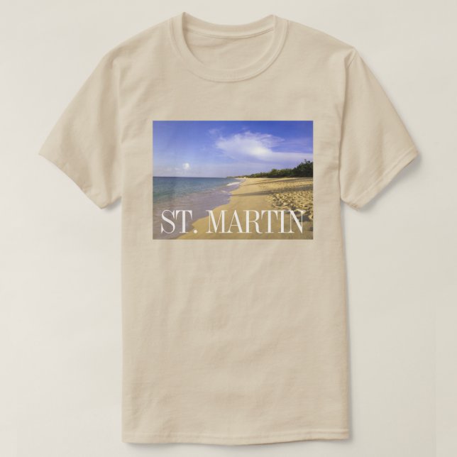 Baie Longue Long Bay Beach, St. Martin T-Shirt (Design Front)