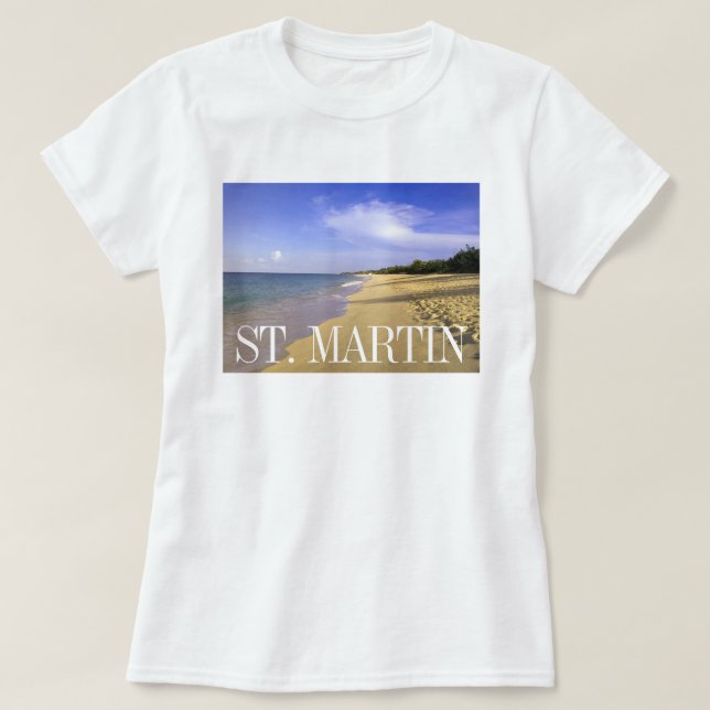 Baie Longue Long Bay Beach, St. Martin T-Shirt (Design Front)