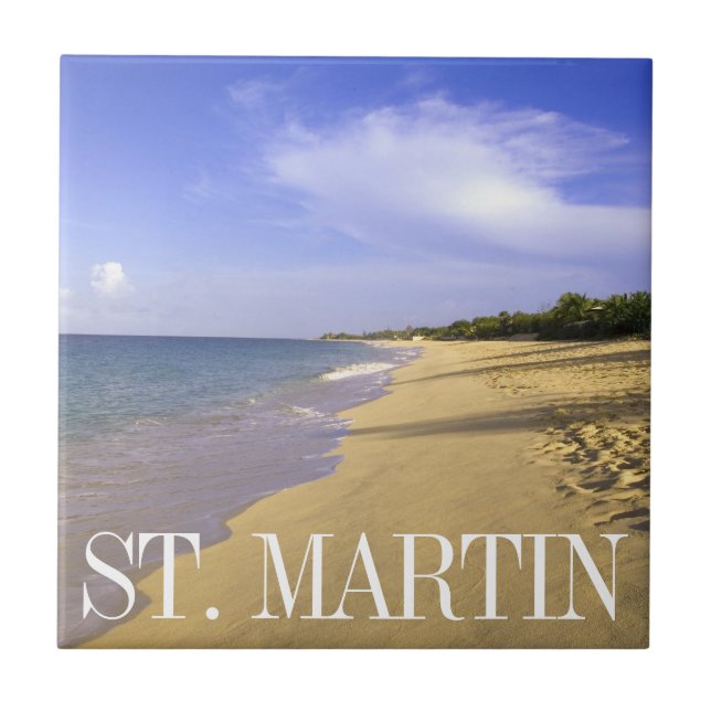 Baie Longue Long Bay Beach, St. Martin Tile (Front)