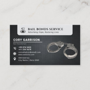 Bail Bond Services   Elegant Black  Business Card