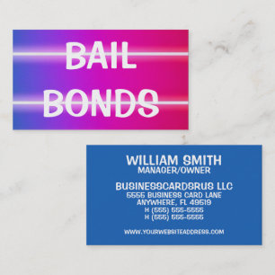 Bail Bonds Bright Colourful Business Card