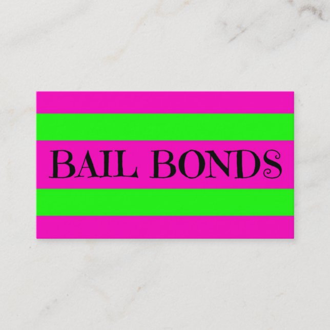 Bail Bonds Neon Colours Business Card (Front)