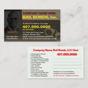 Bail Bonds Photo Customise Business Card Template