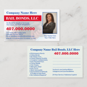 Bail Bonds Photo Customise Business Card Template