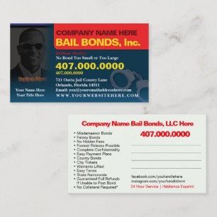 Bail Bonds Photo Customise Business Card Template