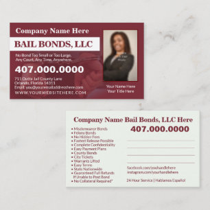 Bail Bonds Photo Customise Business Card Template