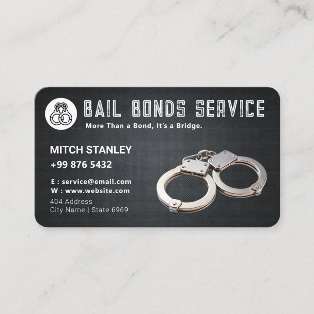 Bail Bonds Service | Black Grunge  Business Card (Front)