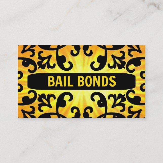 Bail Bonds Sunshine Damask Business Card (Front)