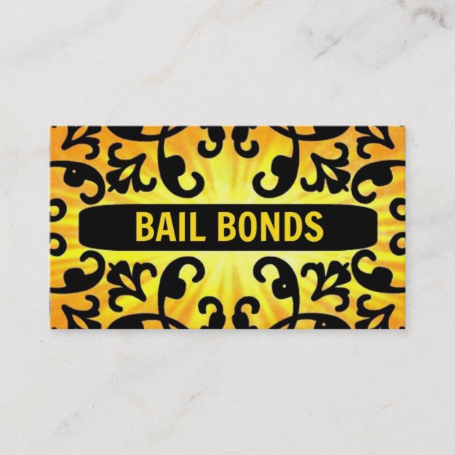 Bail Bonds Sunshine Damask Business Card (Front)