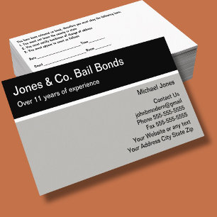 Bail Bonds Two Side Modern Business Cards