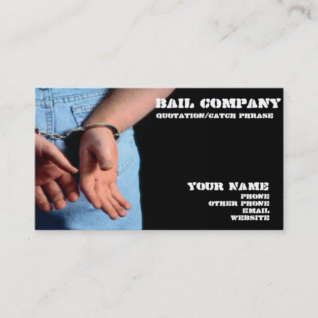 Bail  bondsman business card (Front)