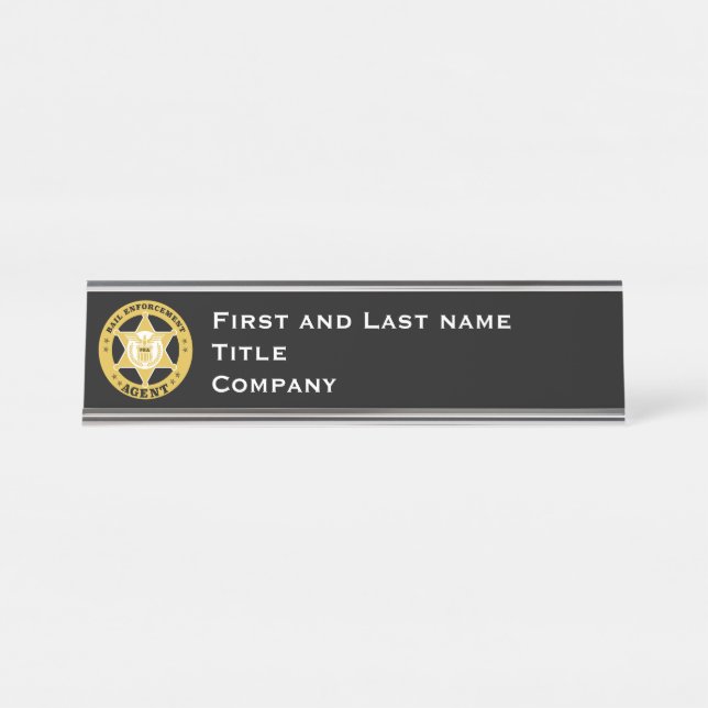 BAIL ENFORCEMENT AGENT BADGE DESK NAME PLATE (Front)