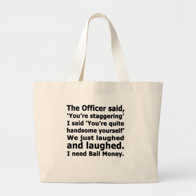 Bail Money Large Tote Bag (Front)