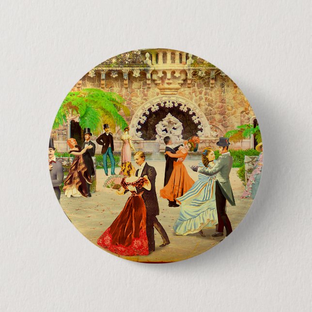 Bailando vals en la Quinta da Regaleira (Portugal) 6 Cm Round Badge (Front)