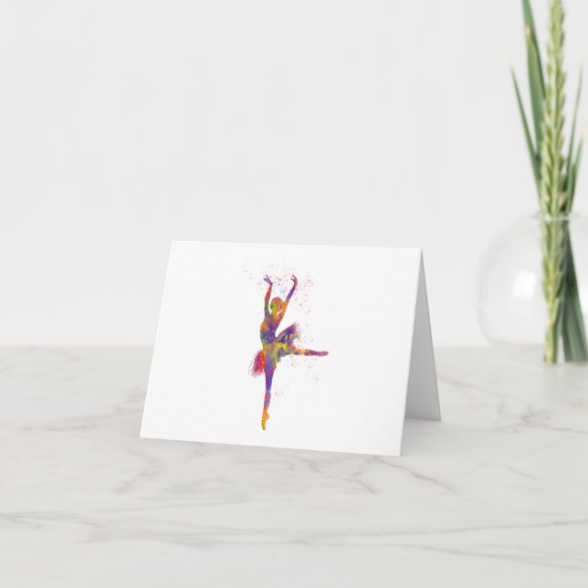 Bailarina de ballet en acuarela thank you card (Front)