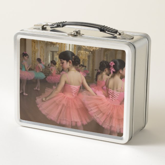 Bailarinas en un gran sala estilo rocóco metal lunch box (Front)