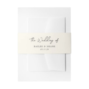 Bailee Cream Modern Wedding Invitation Belly Band