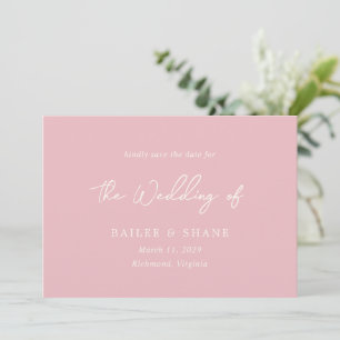 Bailee Pink Modern Wedding Save The Date