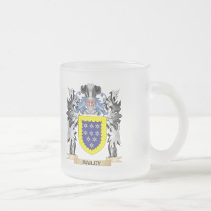Bailey Coat of Arms - Family Crest Frosted Glass Coffee Mug