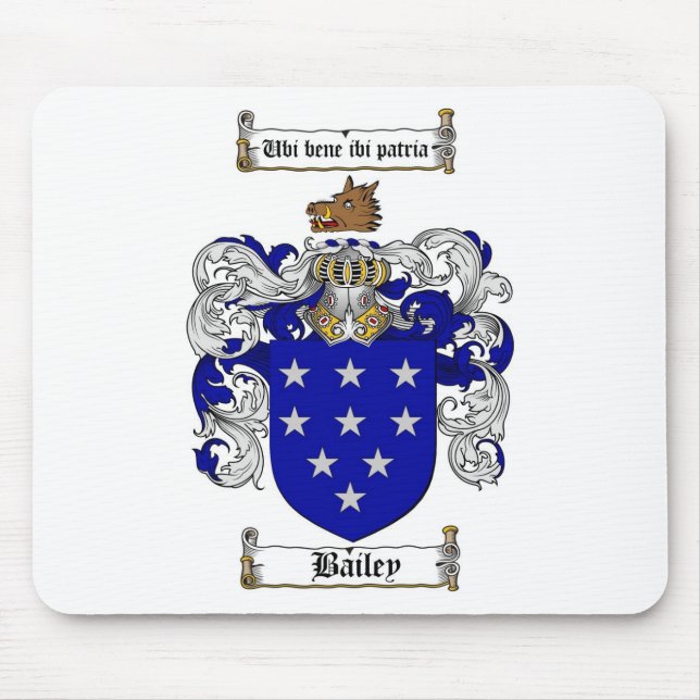 BAILEY FAMILY CREST -  BAILEY COAT OF ARMS MOUSE MAT (Front)