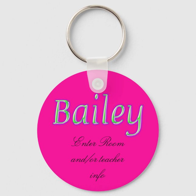 Bailey Name Tag Key Chain (Front)