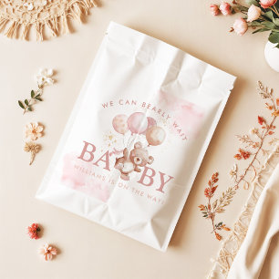 BAILEY Pink Bearly Wait Teddy Bear Baby Shower Favour Bags
