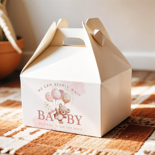 BAILEY Pink Bearly Wait Teddy Bear Baby Shower Favour Box