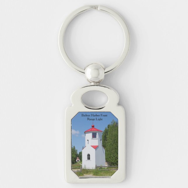 Baileys Harbour Front Range Lights metal key chain (Front)