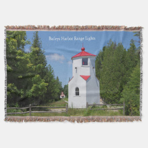 Baileys Harbour Range Lights woven blanket