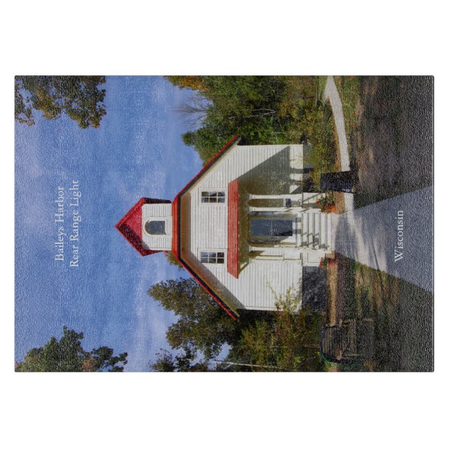 Baileys Harbour Rear Range Light cutting board (Front)
